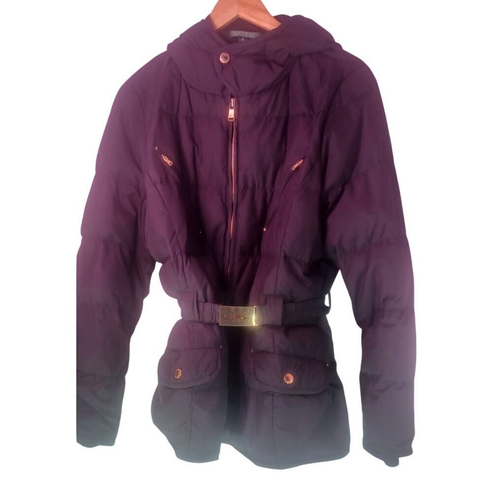 Lauren Ralph Lauren Women's Black Down Puffer Jacket Coat Size XL Classic Warm